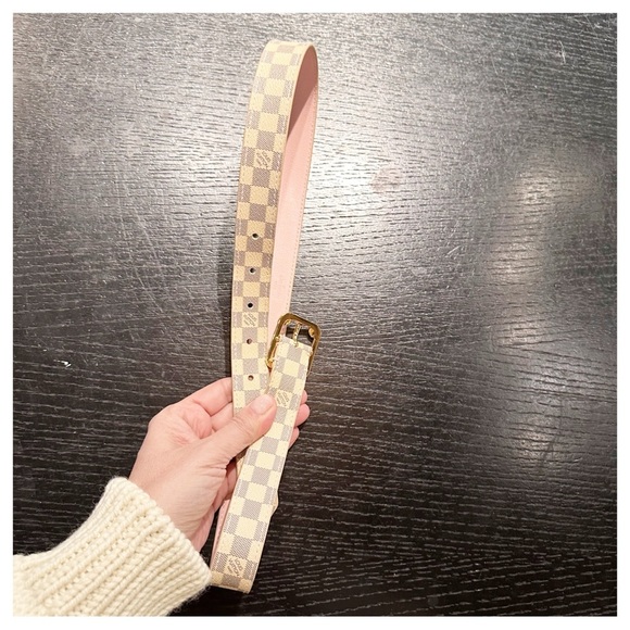 Louis Vuitton Damier Azur LV Malletier Belt + Size 32 - Picture 6 of 8